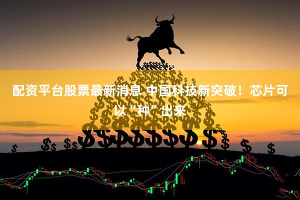 配资平台股票最新消息 中国科技新突破！芯片可以“种”出来